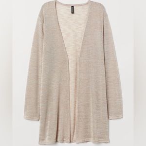 thin long beige cardigan from h&m size large